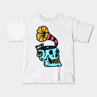 Skull Gramophone Kids T-Shirt